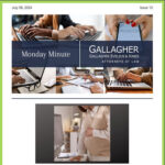 Picture of the cover of the Monday Minute newsletter for Gallagher Evelius & Jones. 